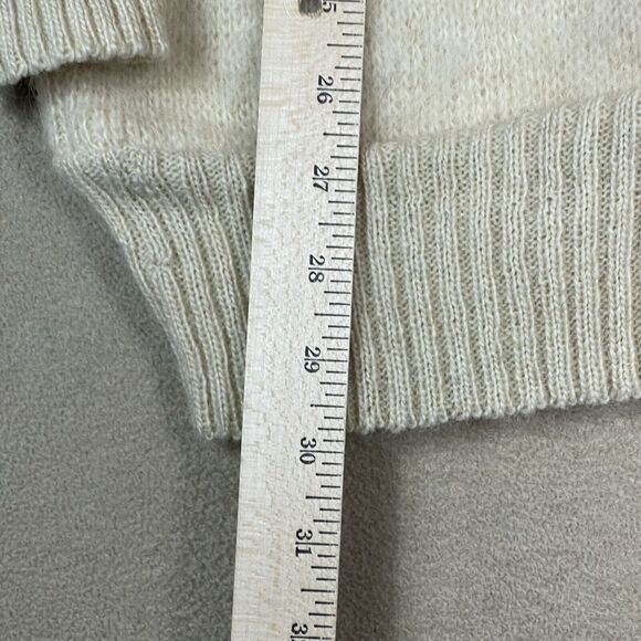 Samband Iceland Sweater Mens Medium White Vintage Wool Knit V Neck Pullover - Picture 7 of 12
